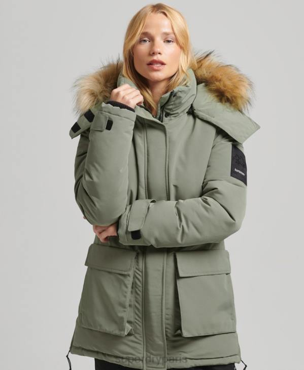 Superdry femmes parka xpd everest D64Z3655 vêtements kaki