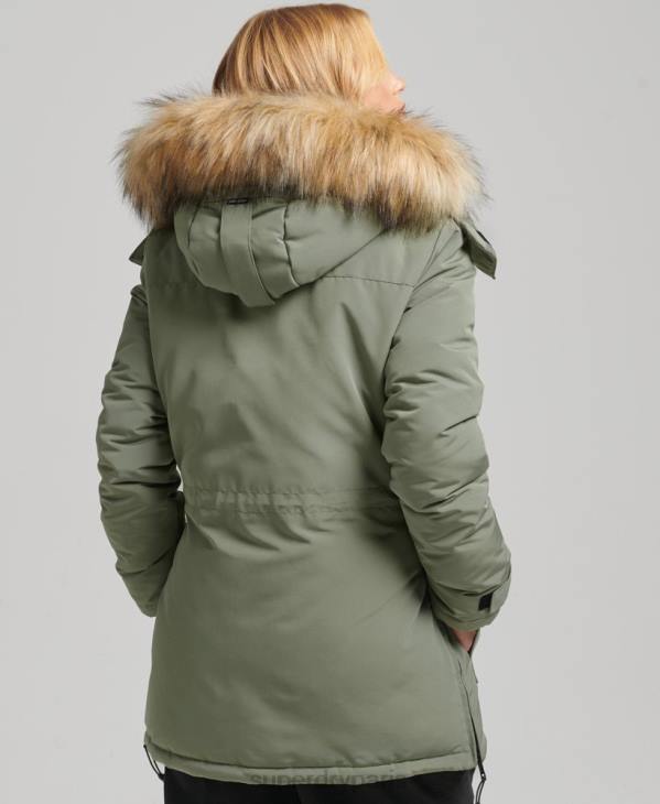 Superdry femmes parka xpd everest D64Z3655 vêtements kaki