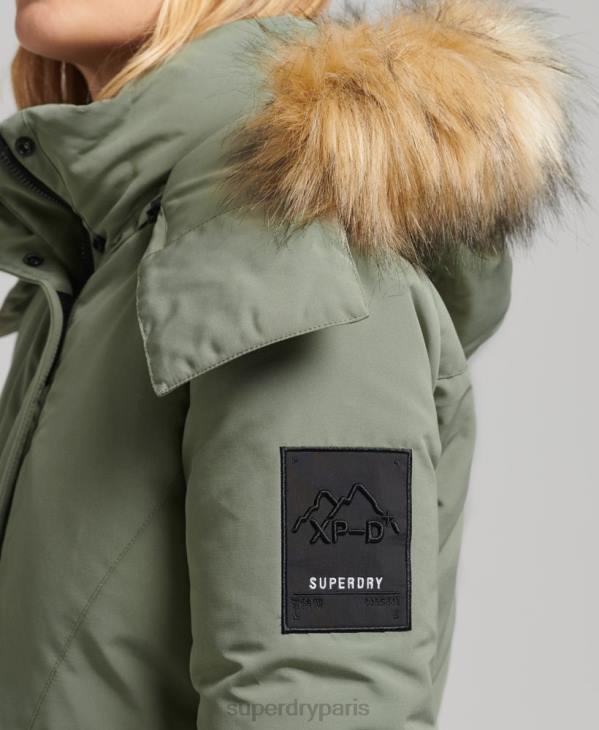 Superdry femmes parka xpd everest D64Z3655 vêtements kaki