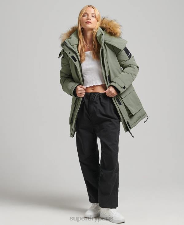 Superdry femmes parka xpd everest D64Z3655 vêtements kaki