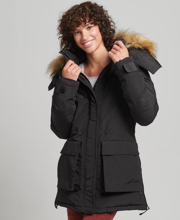 Superdry femmes parka xpd everest D64Z3740 vêtements noir