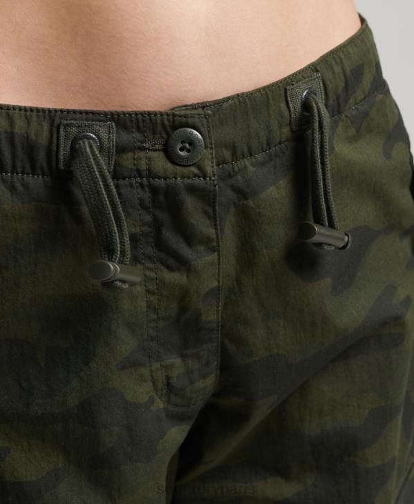 Superdry femmes pantalon adhérent parachute en coton bio D64Z2584 vêtements vert