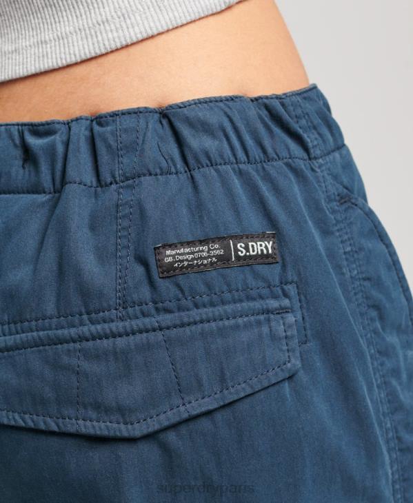 Superdry femmes pantalon adhérent parachute en coton bio D64Z2600 vêtements marine