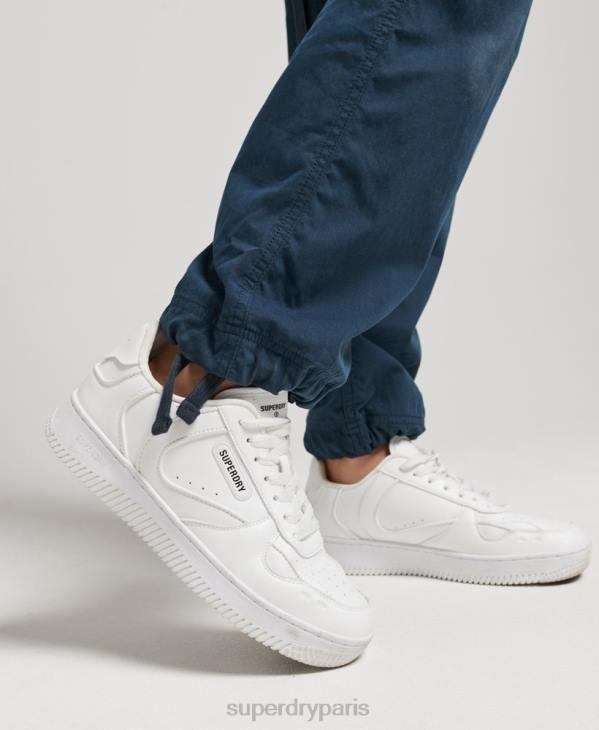 Superdry femmes pantalon adhérent parachute en coton bio D64Z2600 vêtements marine
