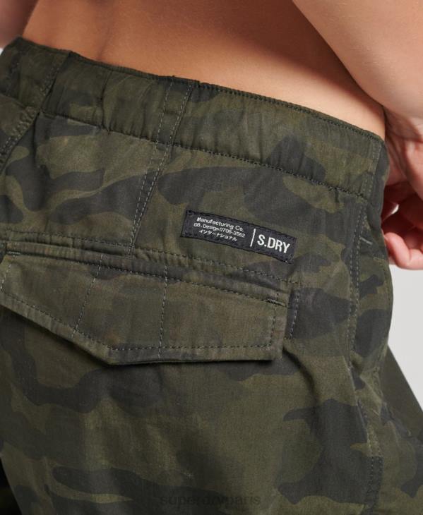 Superdry femmes pantalon adhérent parachute en coton bio D64Z2602 vêtements vert