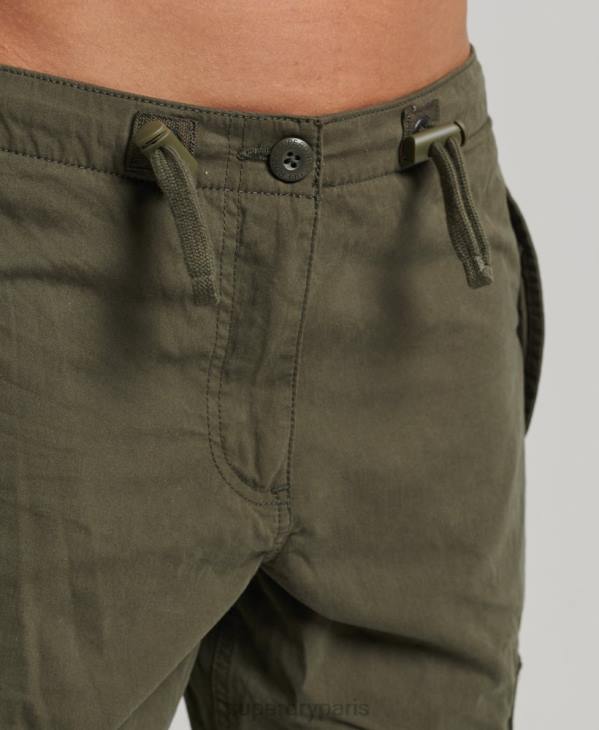 Superdry femmes pantalon adhérent parachute en coton bio D64Z2603 vêtements vert