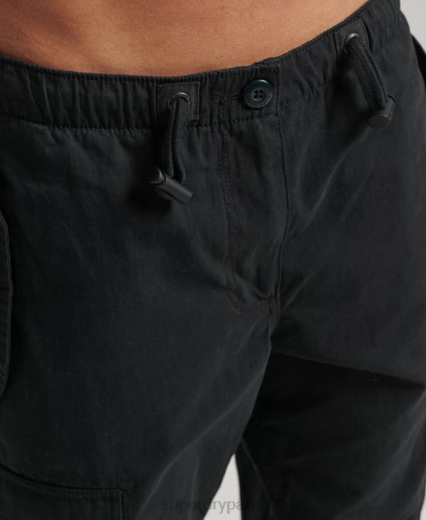 Superdry femmes pantalon adhérent parachute en coton bio D64Z2604 vêtements noir