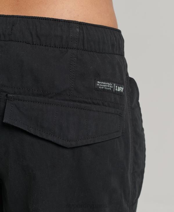 Superdry femmes pantalon adhérent parachute en coton bio D64Z2604 vêtements noir