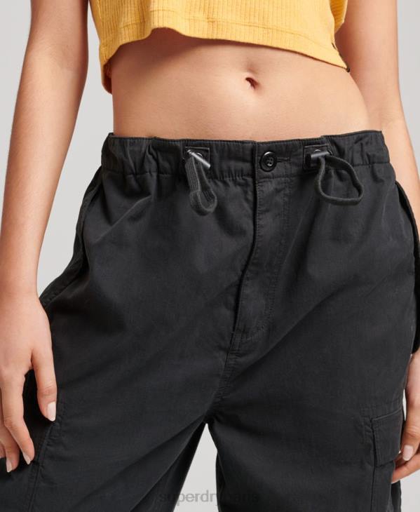 Superdry femmes pantalon adhérent parachute en coton bio D64Z2608 vêtements noir