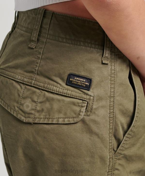 Superdry femmes pantalon cargo bouffant en coton bio D64Z2562 vêtements kaki
