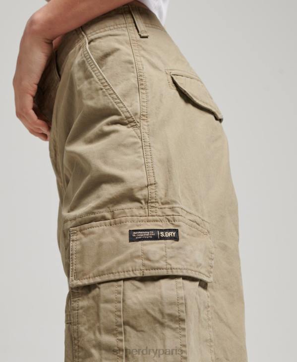 Superdry femmes pantalon cargo bouffant en coton bio D64Z2571 vêtements beige