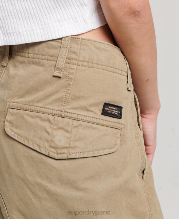 Superdry femmes pantalon cargo bouffant en coton bio D64Z2571 vêtements beige
