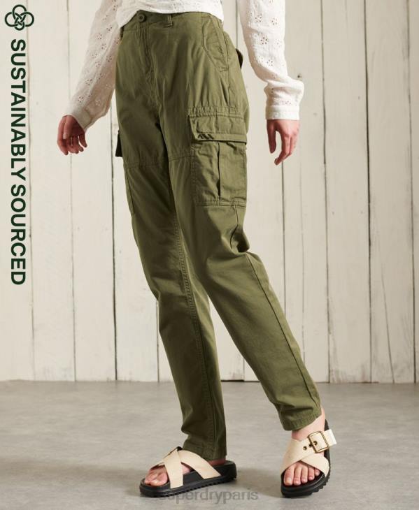 Superdry femmes pantalon cargo slim D64Z2605 vêtements vert