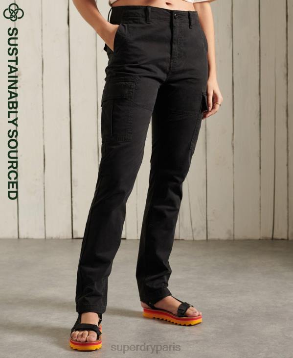 Superdry femmes pantalon cargo slim D64Z2606 vêtements noir