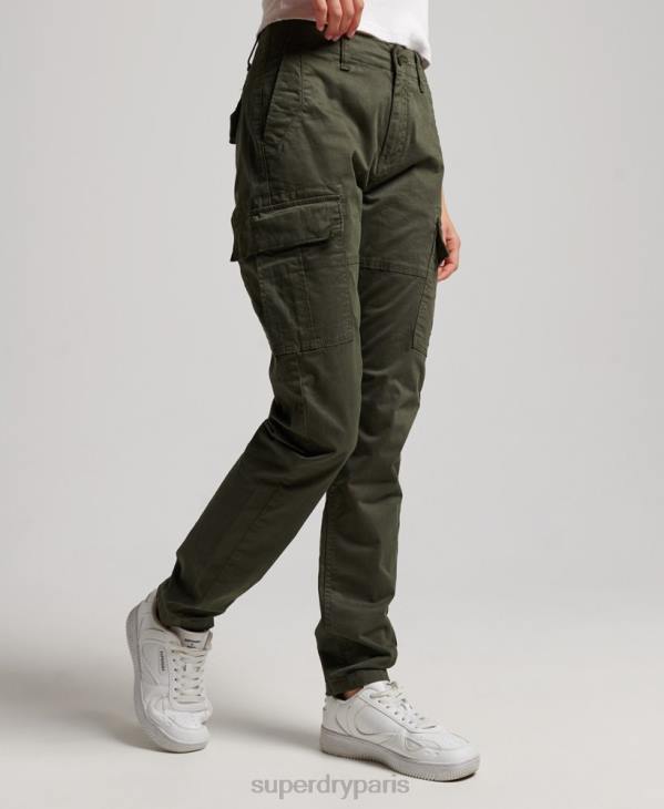 Superdry femmes pantalon cargo slim en coton bio D64Z2574 vêtements vert
