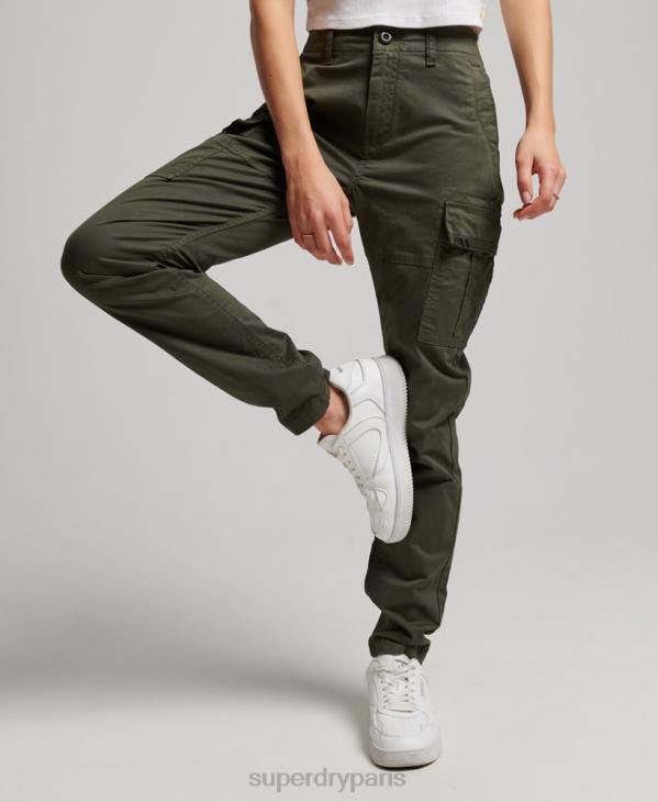 Superdry femmes pantalon cargo slim en coton bio D64Z2574 vêtements vert