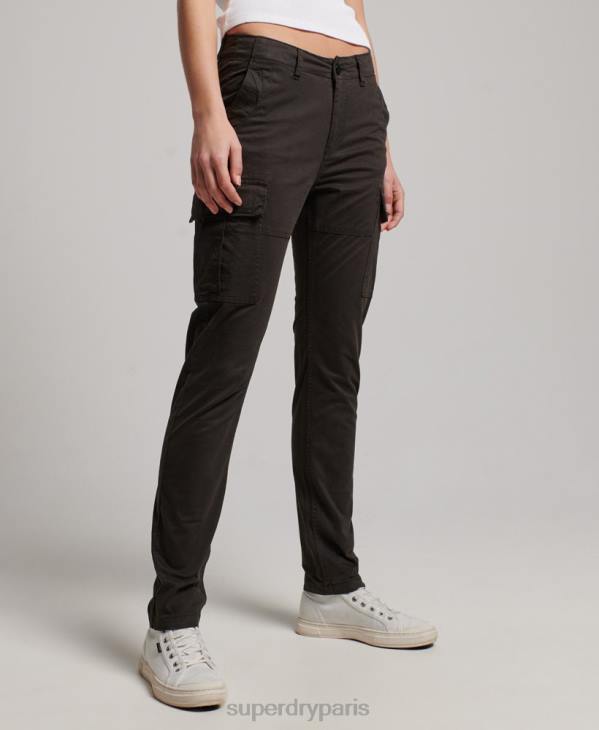 Superdry femmes pantalon cargo slim en coton bio D64Z2581 vêtements noir