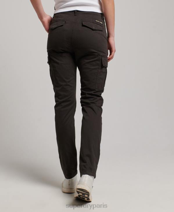 Superdry femmes pantalon cargo slim en coton bio D64Z2581 vêtements noir