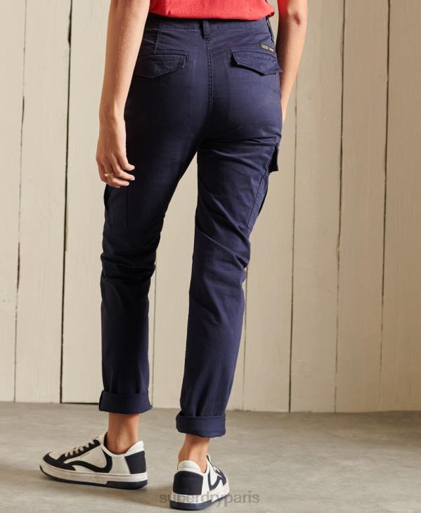 Superdry femmes pantalon cargo slim en coton bio D64Z2599 vêtements marine