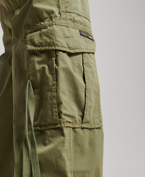 Superdry femmes pantalon cargo taille basse à jambe large D64Z2015 vêtements vert