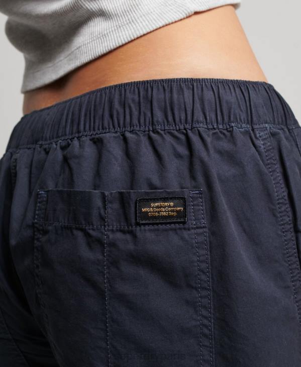 Superdry femmes pantalon cargo taille basse à jambe large D64Z2103 vêtements marine