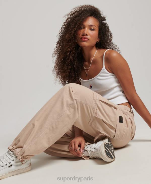 Superdry femmes pantalon cargo taille basse vintage D64Z2036 vêtements brun