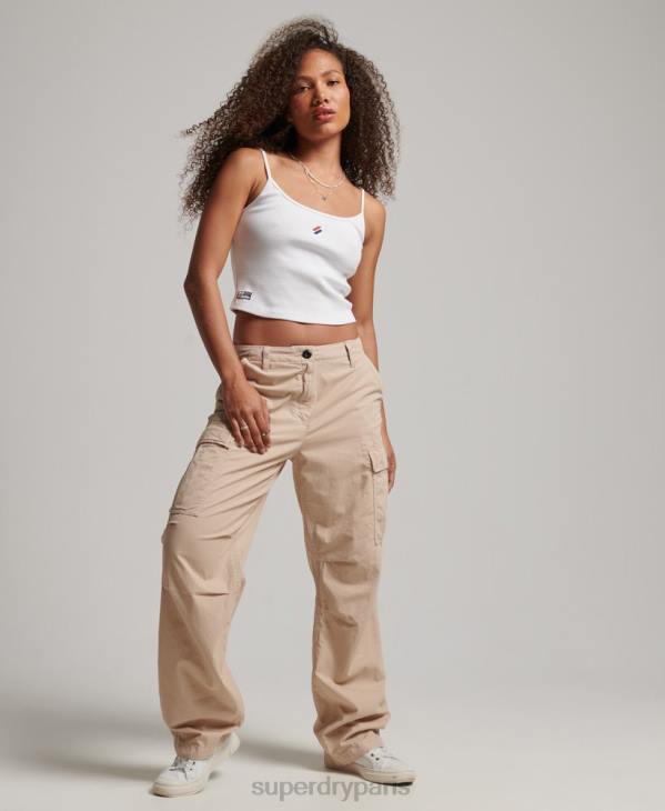 Superdry femmes pantalon cargo taille basse vintage D64Z2036 vêtements brun