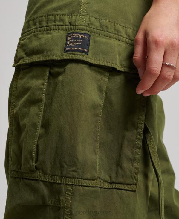 Superdry femmes pantalon cargo taille basse vintage D64Z2038 vêtements vert