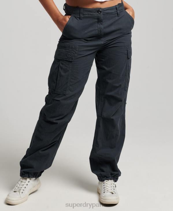 Superdry femmes pantalon cargo taille basse vintage D64Z2273 vêtements marine
