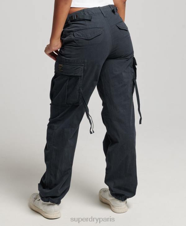 Superdry femmes pantalon cargo taille basse vintage D64Z2273 vêtements marine