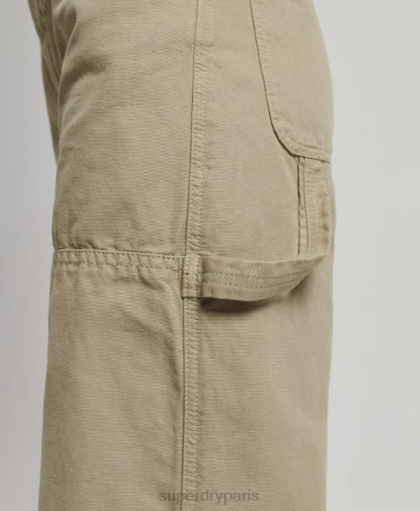 Superdry femmes pantalon charpentier large vintage en coton bio D64Z2556 vêtements vert