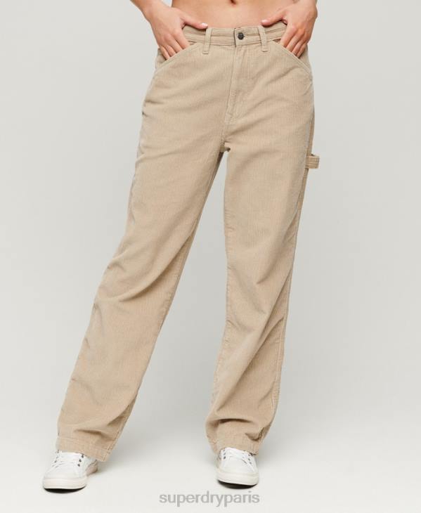 Superdry femmes pantalon de charpentier en velours côtelé D64Z2565 vêtements brun