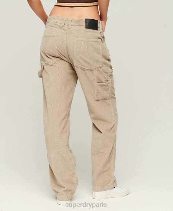 Superdry femmes pantalon de charpentier en velours côtelé D64Z2565 vêtements brun