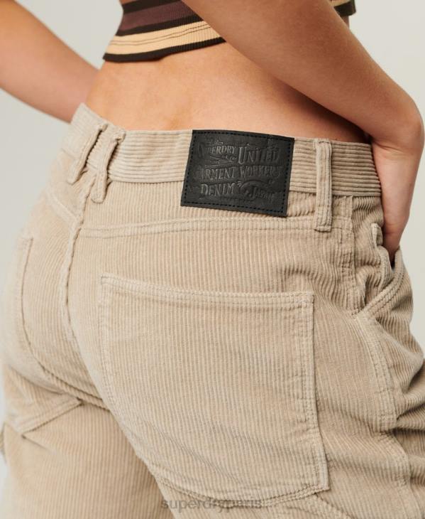 Superdry femmes pantalon de charpentier en velours côtelé D64Z2565 vêtements brun