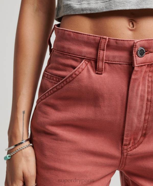 Superdry femmes pantalon de charpentier à jambe large D64Z2575 vêtements rouge