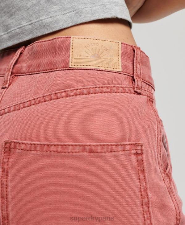 Superdry femmes pantalon de charpentier à jambe large D64Z2575 vêtements rouge