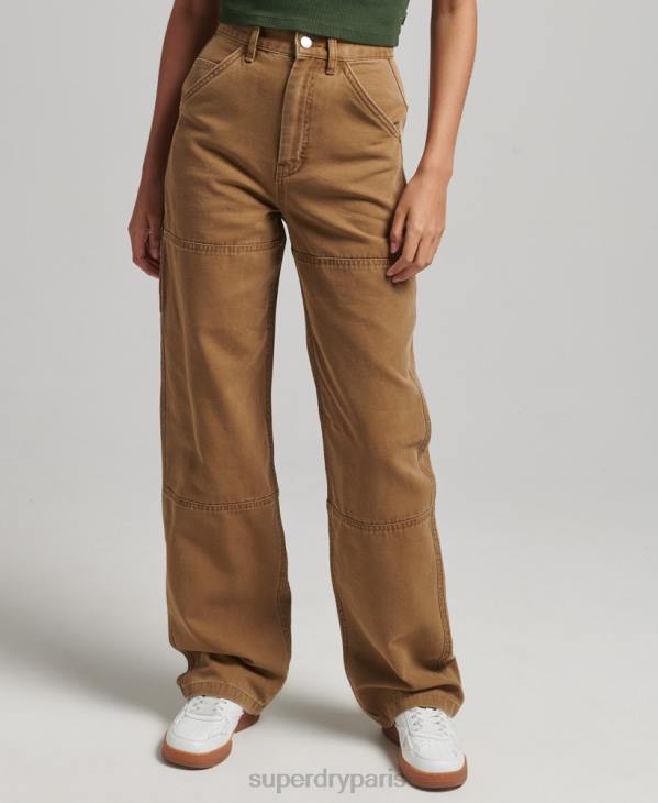 Superdry femmes pantalon de charpentier à jambe large D64Z2578 vêtements brun