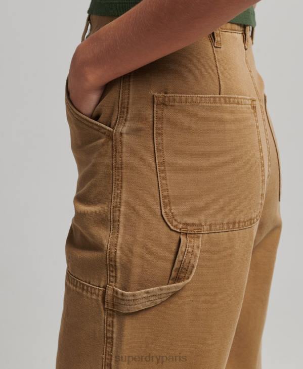 Superdry femmes pantalon de charpentier à jambe large D64Z2578 vêtements brun