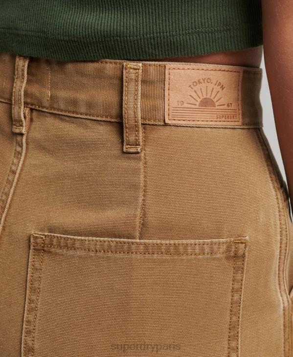 Superdry femmes pantalon de charpentier à jambe large D64Z2578 vêtements brun