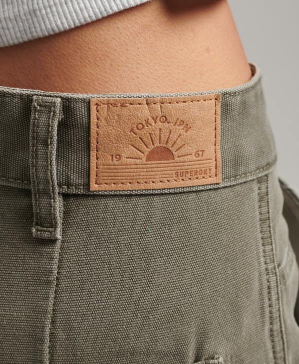 Superdry femmes pantalon de charpentier à jambe large D64Z2583 vêtements kaki