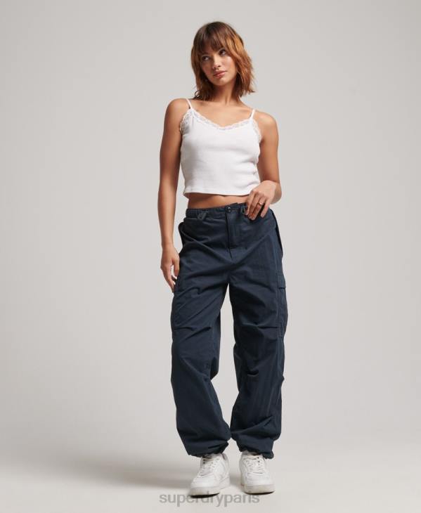 Superdry femmes pantalon de parachute D64Z2563 vêtements marine