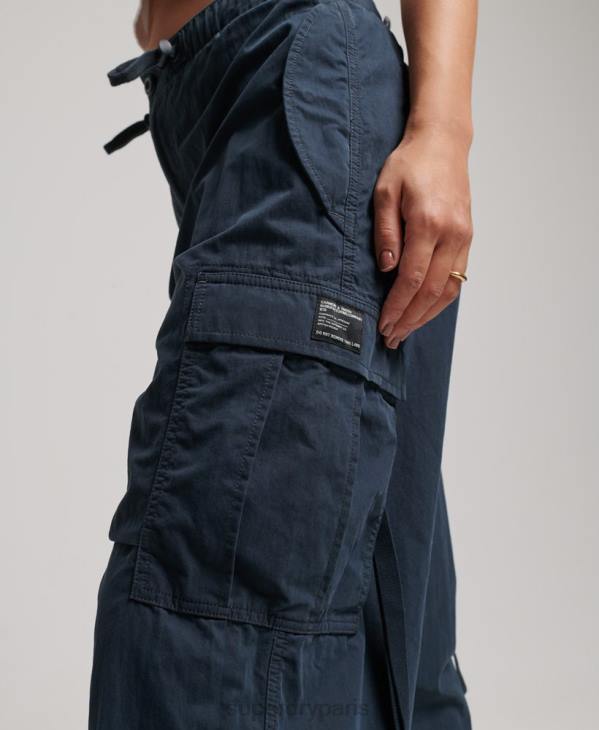 Superdry femmes pantalon de parachute D64Z2563 vêtements marine