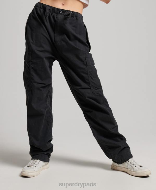 Superdry femmes pantalon de parachute D64Z2567 vêtements noir