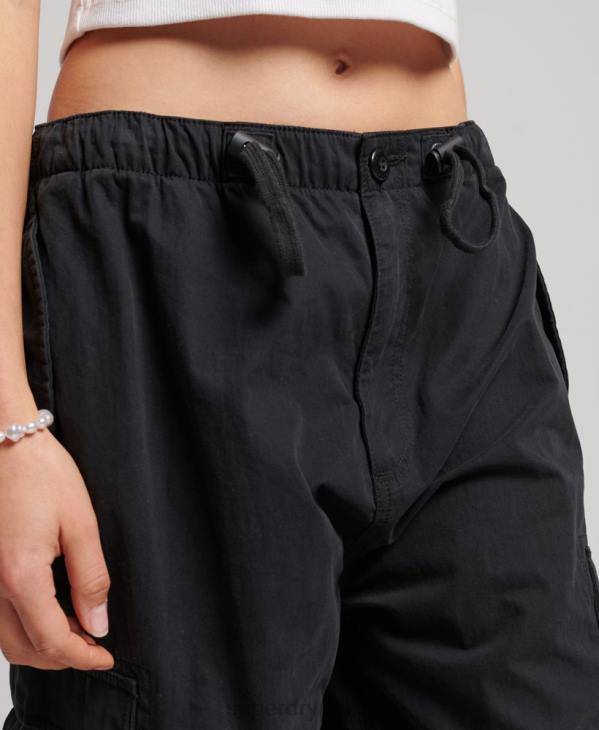 Superdry femmes pantalon de parachute D64Z2567 vêtements noir
