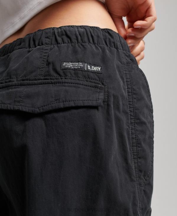 Superdry femmes pantalon de parachute D64Z2567 vêtements noir