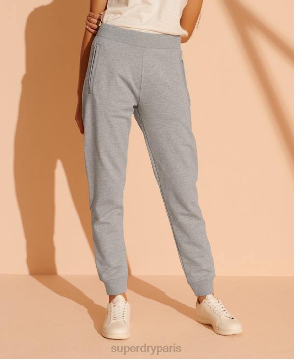 Superdry femmes pantalon de survêtement en coton biologique en édition limitée D64Z3943 vêtements gris clair