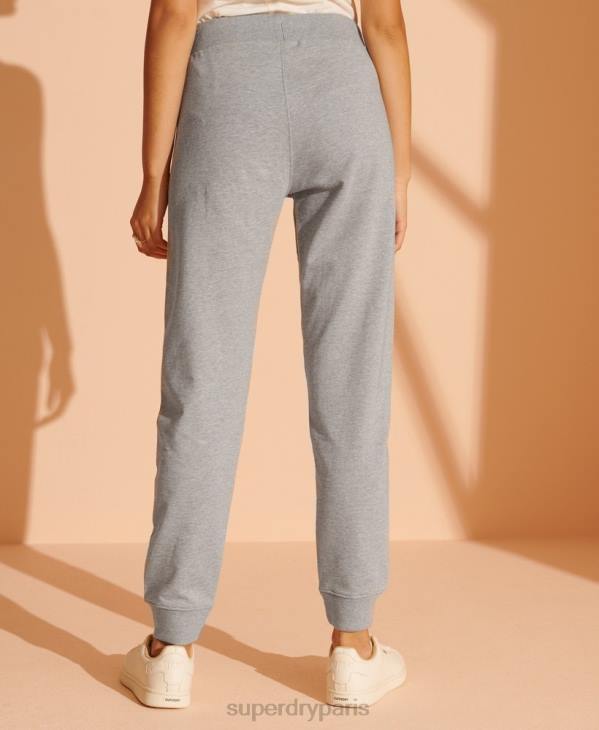Superdry femmes pantalon de survêtement en coton biologique en édition limitée D64Z3943 vêtements gris clair