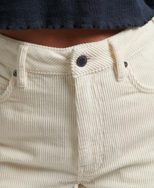Superdry femmes pantalon large vintage en velours côtelé D64Z2587 vêtements crème