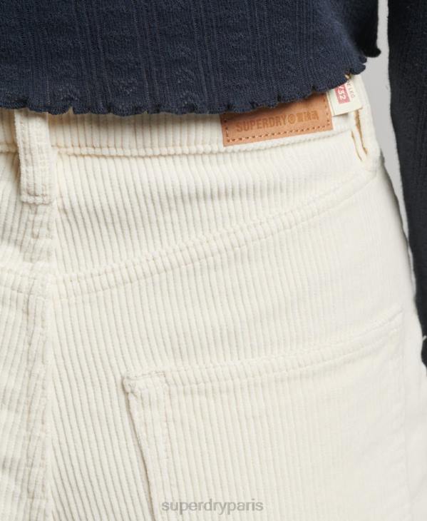 Superdry femmes pantalon large vintage en velours côtelé D64Z2587 vêtements crème