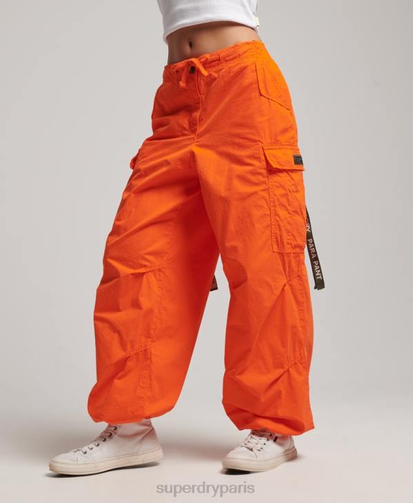Superdry femmes pantalon parachute baggy D64Z1973 vêtements orange